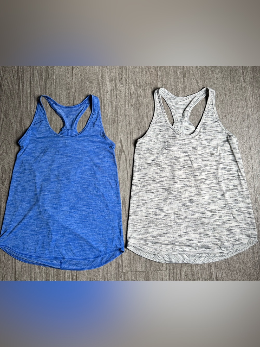Lululemon Racerback Tank Bundle - Royal Blue & Light Gray Space-Dye